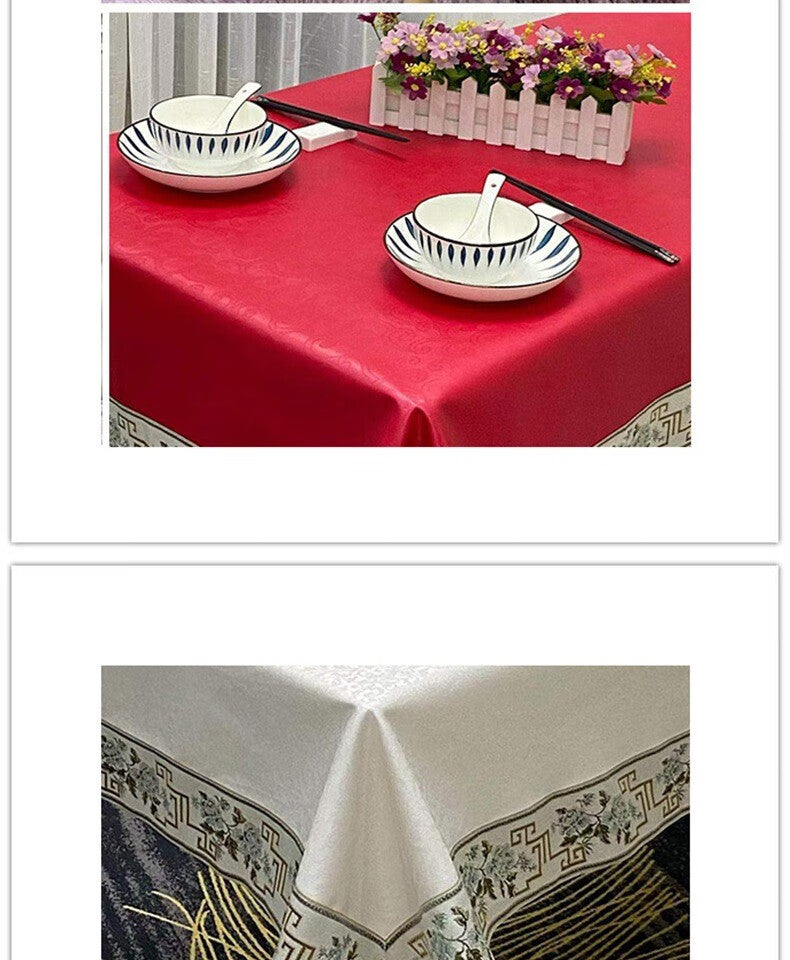 Tablecloth with a Fabric Feel, 触感如布料般柔软的桌布，酒店风格，可水洗，耐热，长方形餐桌桌布，家用防油，北欧风格桌布